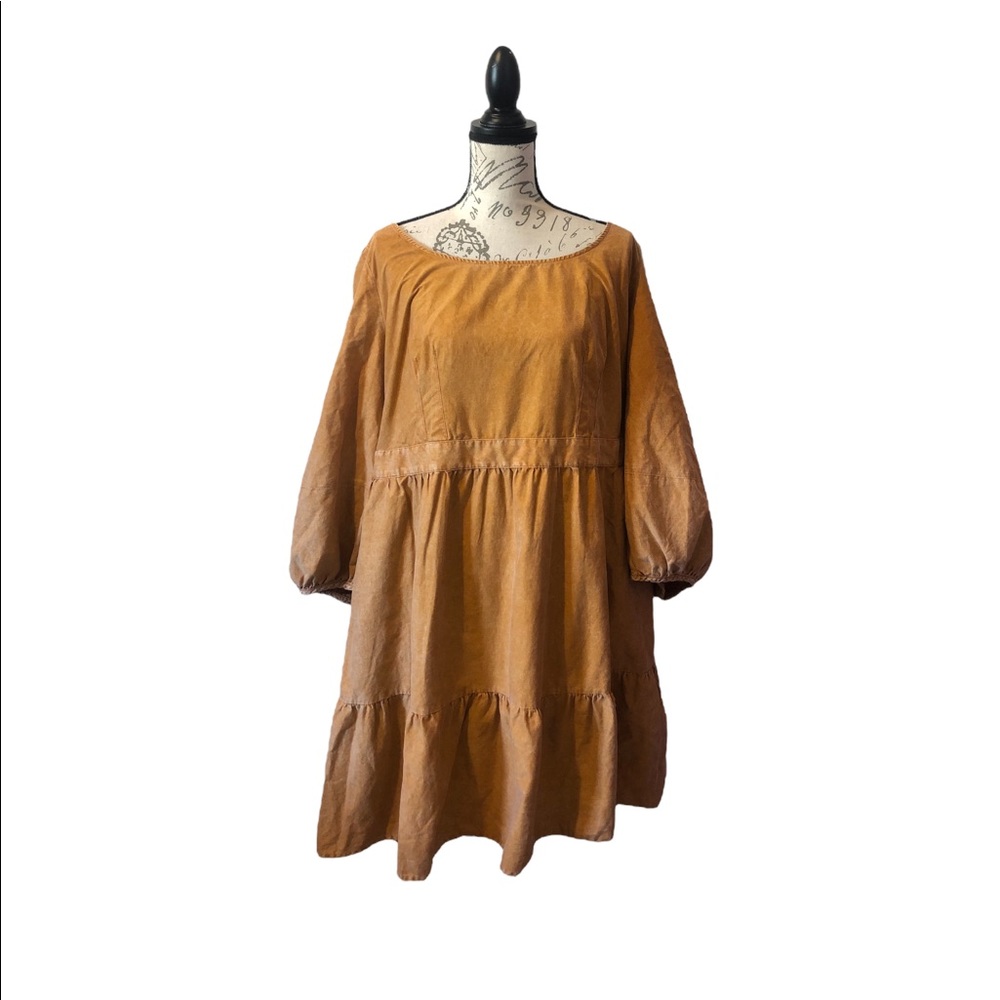 Ava & Viv Womens Dress 1X Brown/Tan